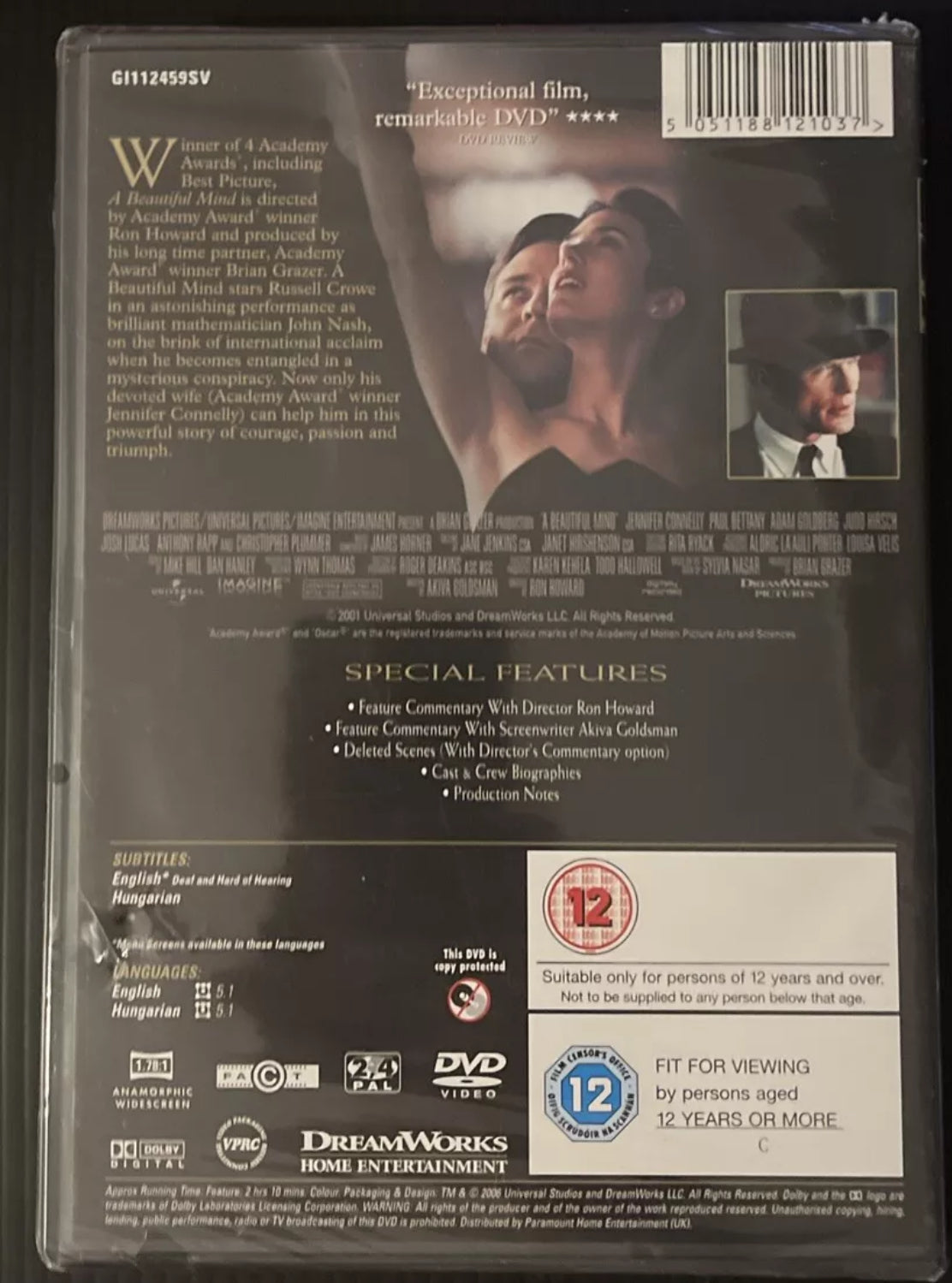 A Beautiful Mind DVD (2006) Russell Crowe (7) Brand New