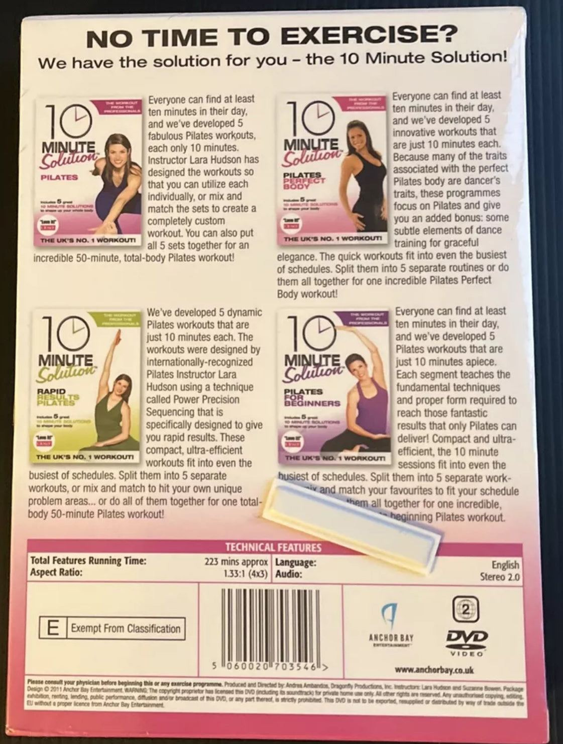 10 Minute Solution - The Pilates Collection DVD (2012) Brand New (R32)