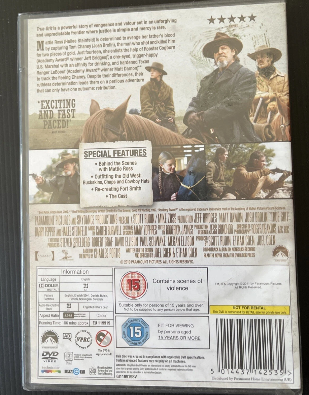 True Grit DVD (2011) Brand New