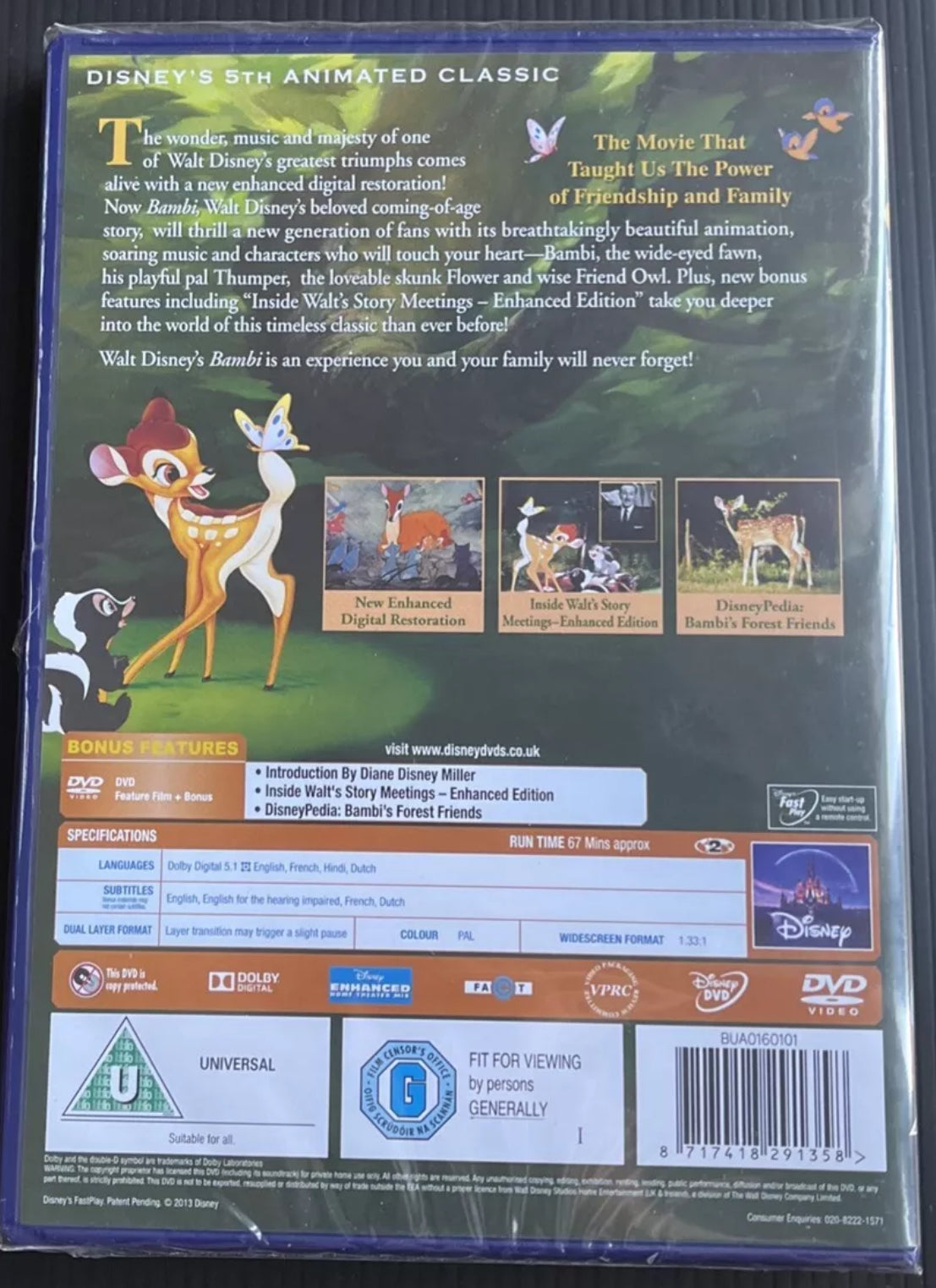 Bambi DVD Disney (2013) Neuf