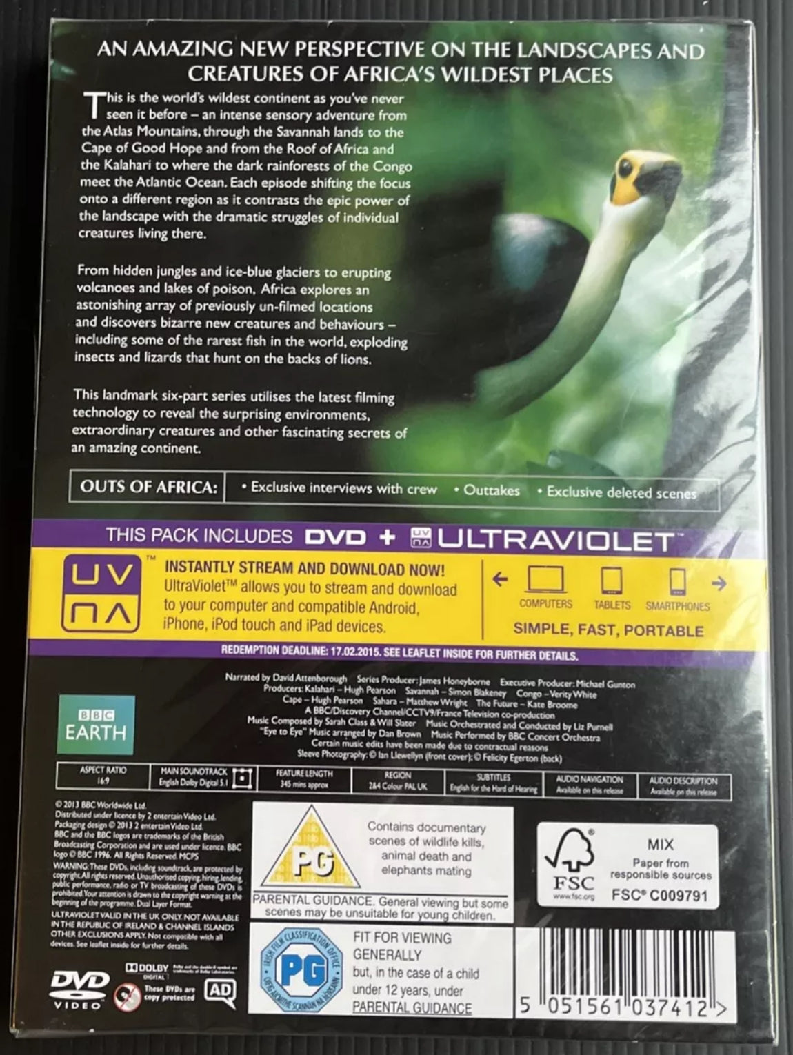 AFRICA EYE TO EYE WITH THE UNKNOWN 3 DISC BOX SET BBC DVD Brand New (R81)