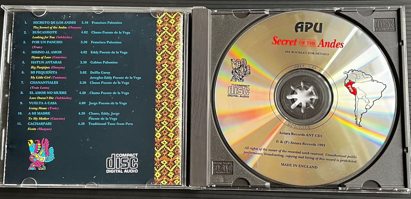 Apu : Secret of the Andes CD 11 titres 1993 (B036) Occasion Très bon état