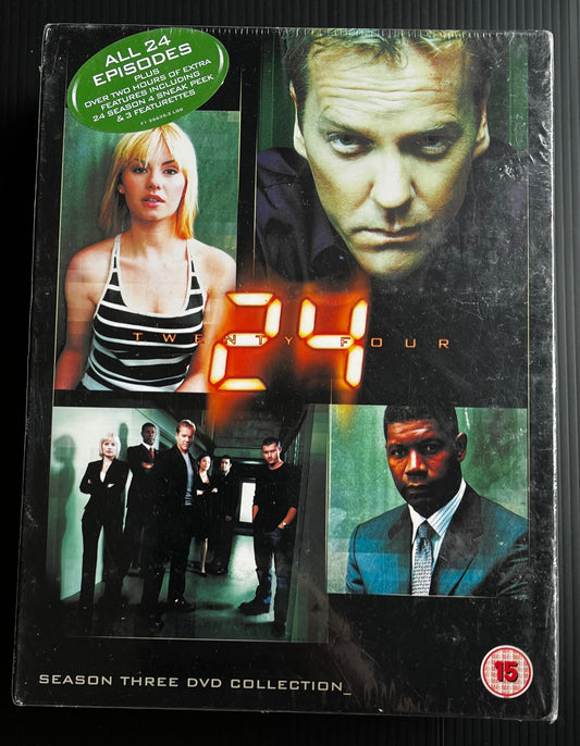 24: Season 3 DVD (2004) Kiefer Sutherland, Toynton 7 discs, Brand New