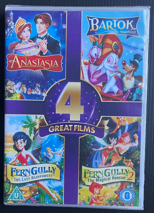 Anastasia/ Bartok the Magnificent / Ferngully / Ferngully 2 DVD - Brand New